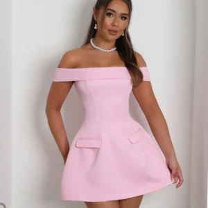 Resist Me Structured Mini Dress - Pink