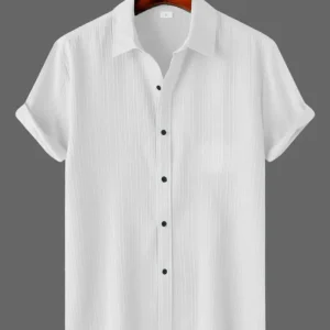 Men’s Casual White Pinstripe Shirt